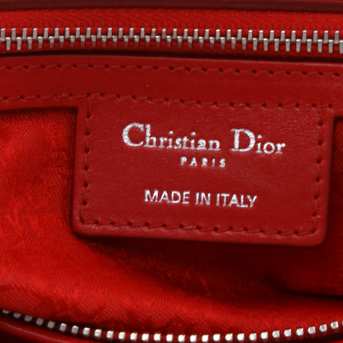 Sac à main Lady Dior en cuir cannage rouge - Detail D2