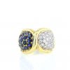 Vintage  ring in yellow gold, sapphires and diamonds - 360 thumbnail