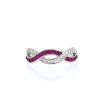 Vintage  ring in white gold, diamonds and ruby - 360 thumbnail