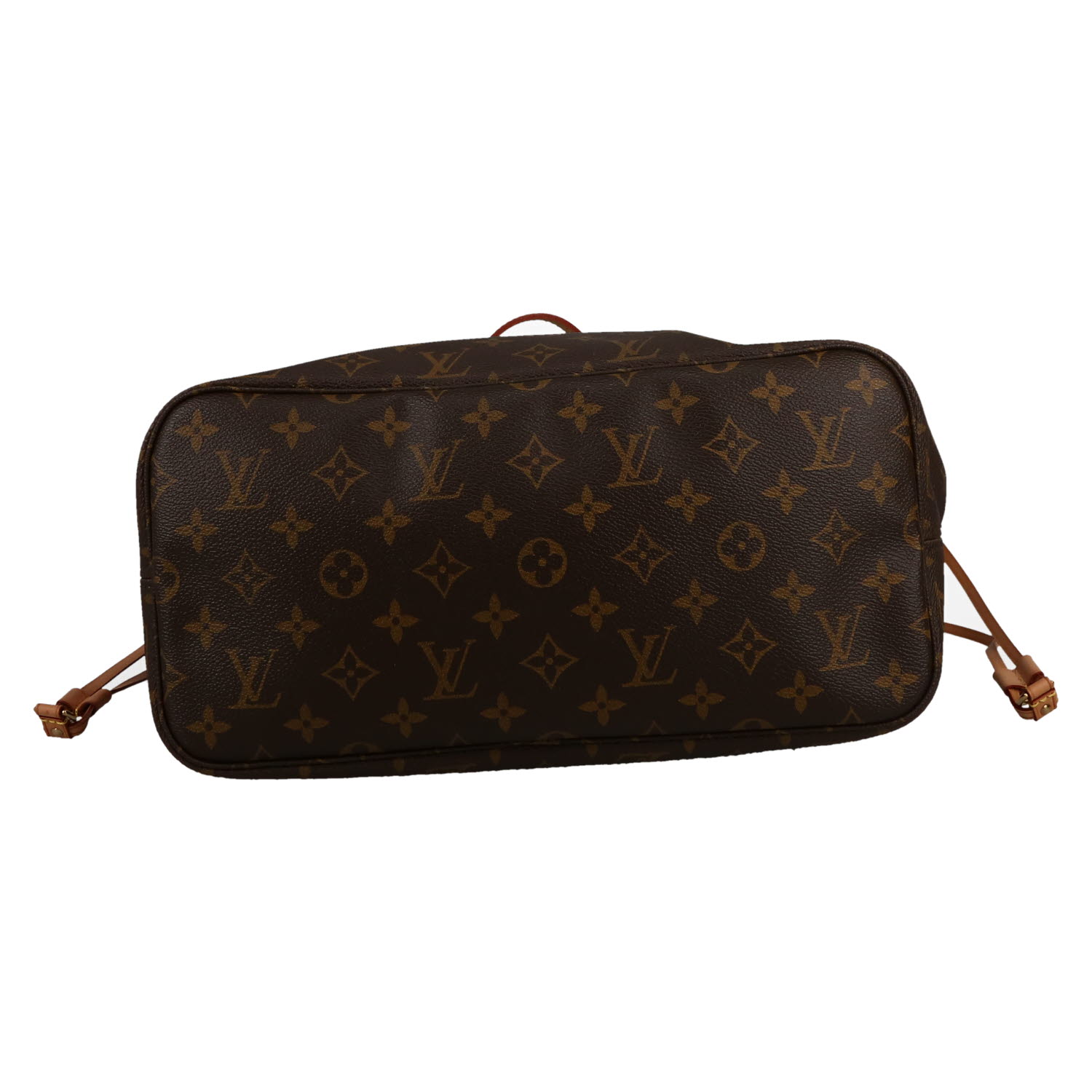 Louis Vuitton  Neverfull medium model  shopping bag  monogram canvas  and natural leather - Detail D1