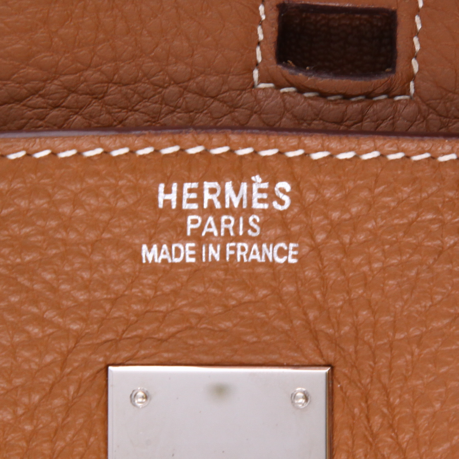 Hermès  Birkin 35 cm handbag  in gold leather taurillon clémence - Detail D2