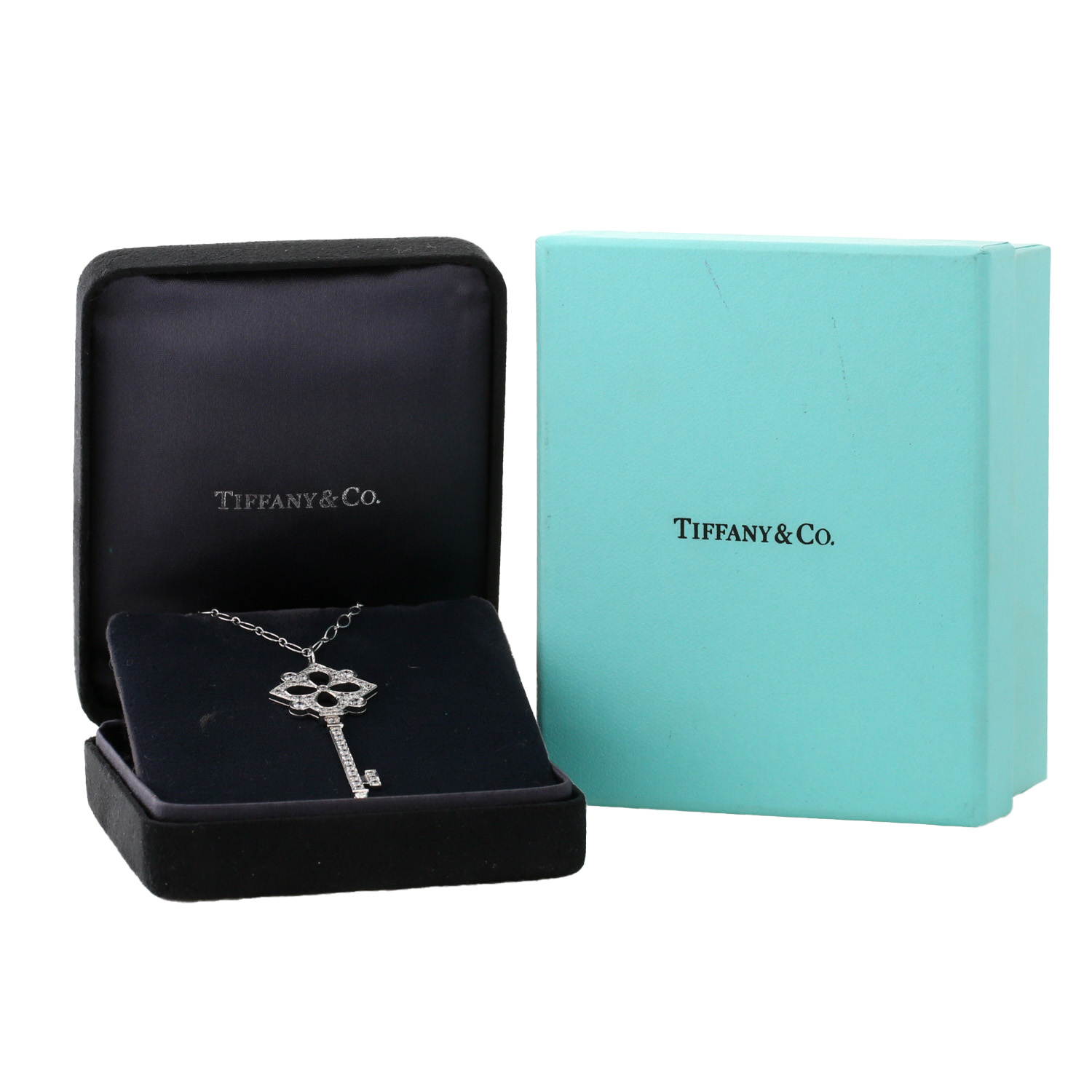 Pendentif Tiffany & Co Clé Pétales en platine et diamants - Detail D2