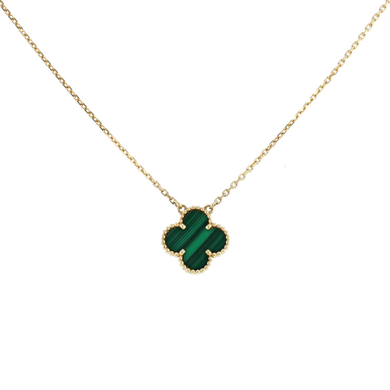 Collana Van Cleef & Arpels Alhambra Vintage in oro giallo e malachite