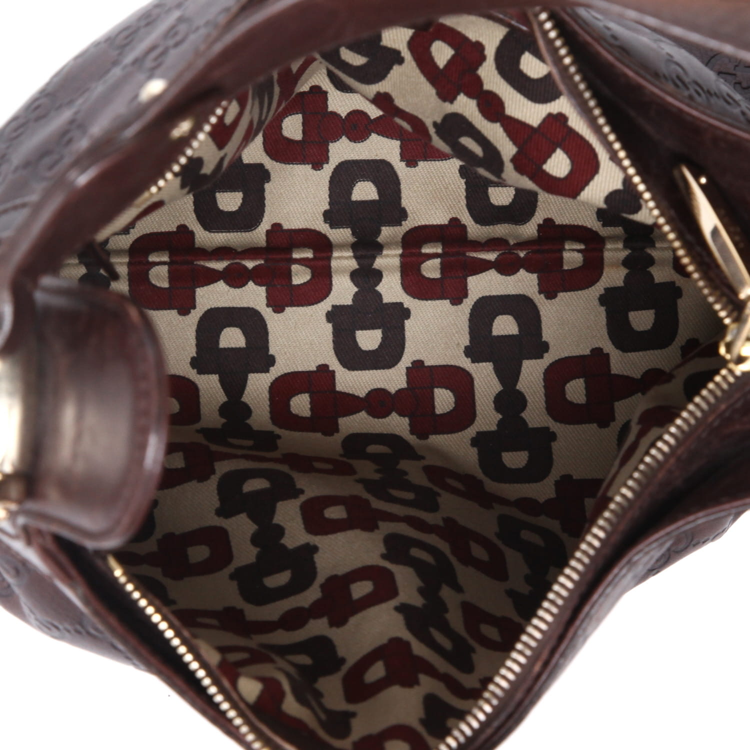 Gucci  Guccissima handbag  in brown leather - Detail D3