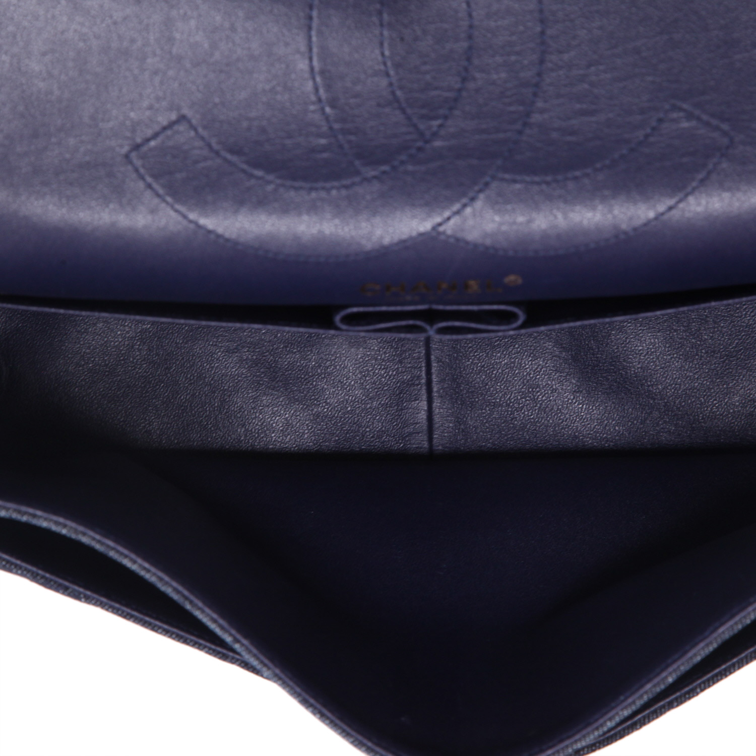 Borsa Chanel  Chanel 2.55 in tela denim blu - Detail D3