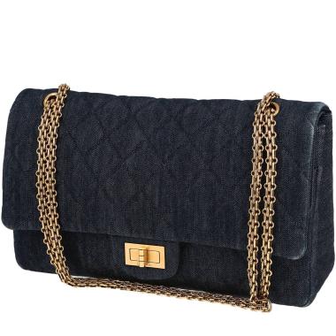 Chanel  Chanel 2.55 handbag  in blue denim canvas