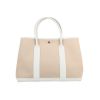 Hermès  Garden Party shopping bag  in beige canvas  and white leather - 360 thumbnail