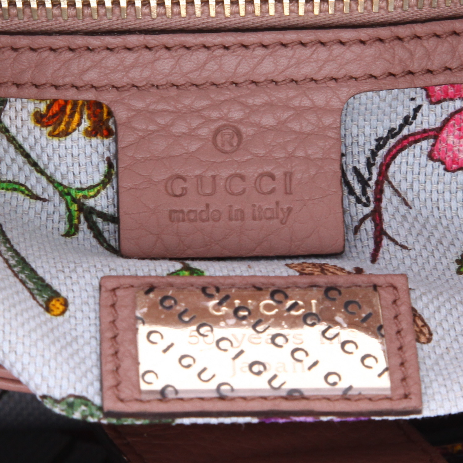Bolso de mano Gucci  Bamboo en cuero Rosa Blush y bambú - Detail D2