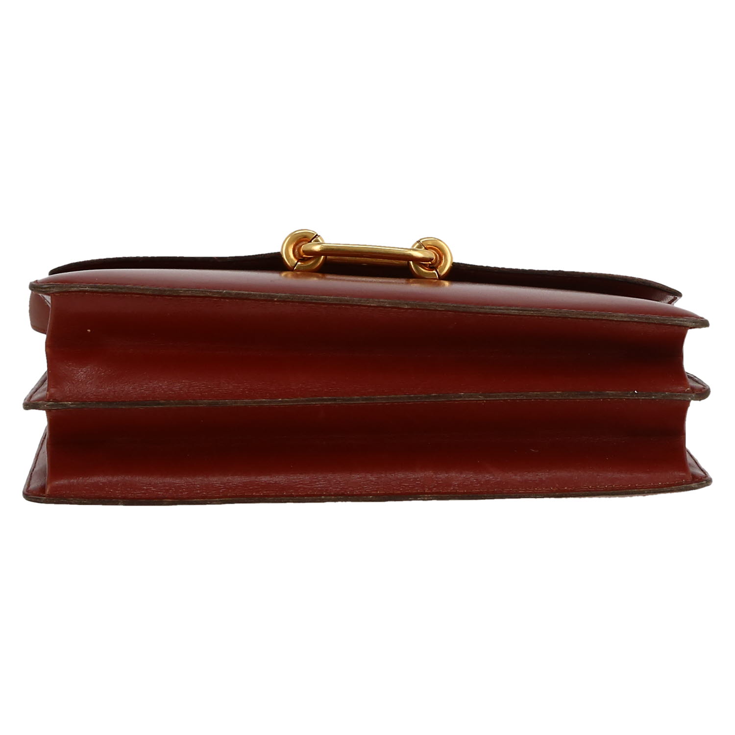 Sac porté épaule Hermès  Fonsbelle en cuir box rouge-brique - Detail D1