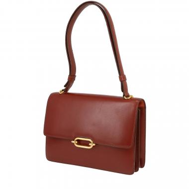 Sac porté épaule Hermès  Fonsbelle en cuir box rouge-brique