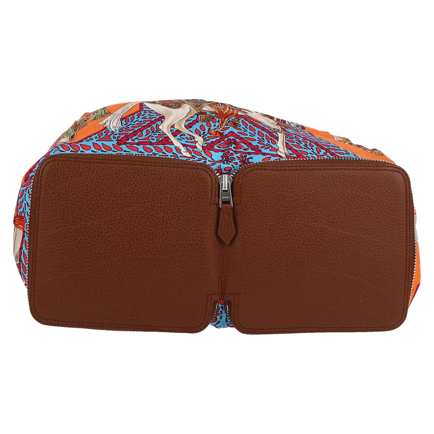 Shopping bag Hermès  Silky Pop - Shop Bag in twill di seta multicolore e pelle gold - Detail D1