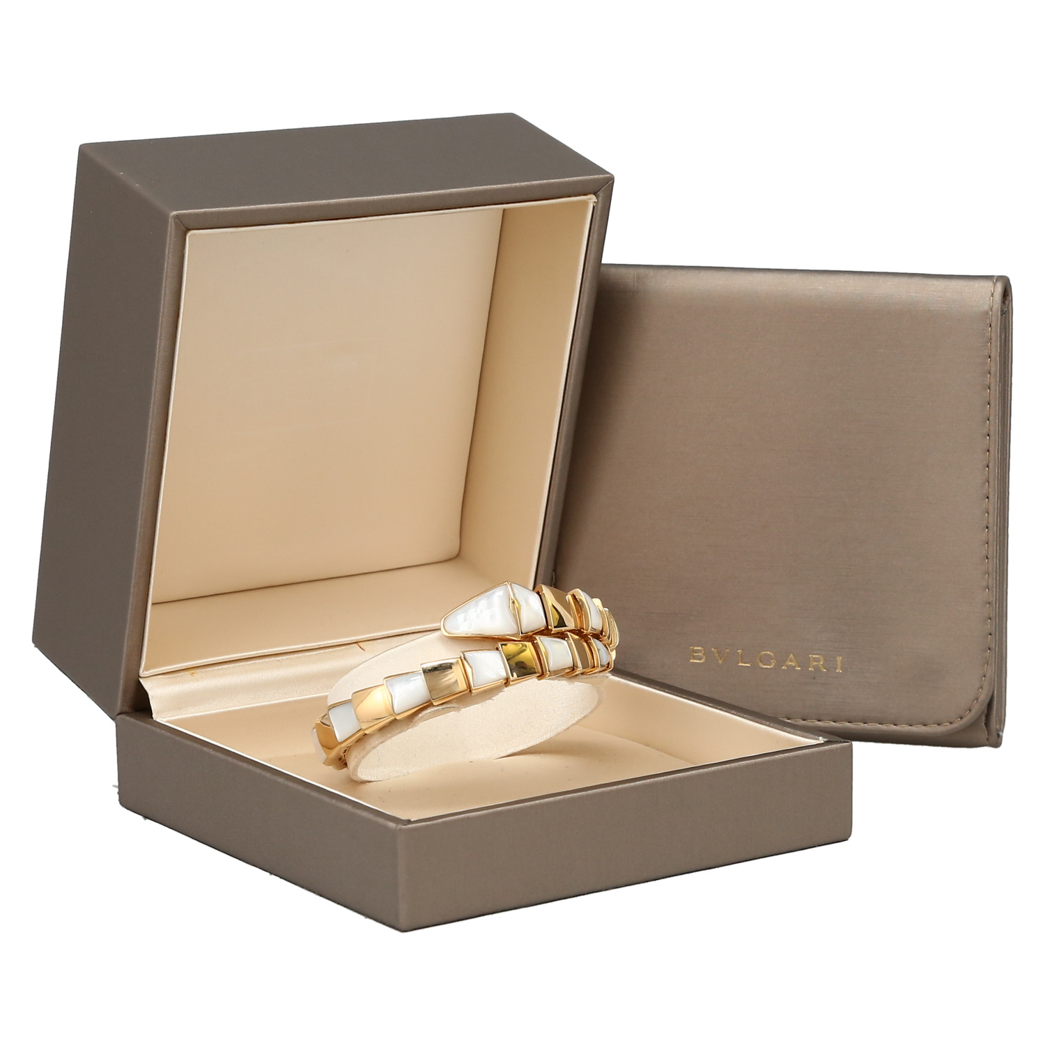 Bracelet semi-rigide Bulgari Serpenti Viper en or jaune et nacre