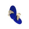 Vintage   1970's ring in yellow gold, diamonds and lapis-lazuli - 00pp thumbnail