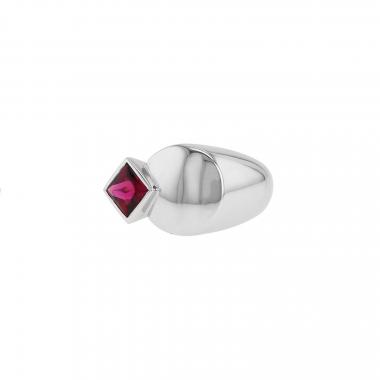 Modern Fred  ring in white gold and tourmaline