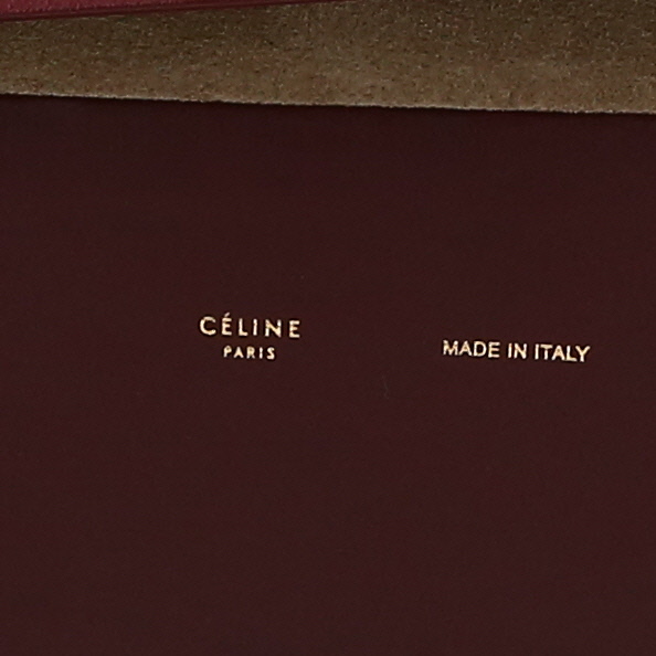 Sac à main Celine  All Soft en cuir bordeaux et daim taupe - Detail D2