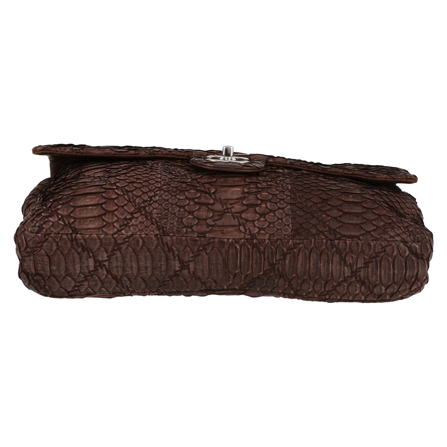 Chanel  Baguette handbag  in brown python - Detail D1