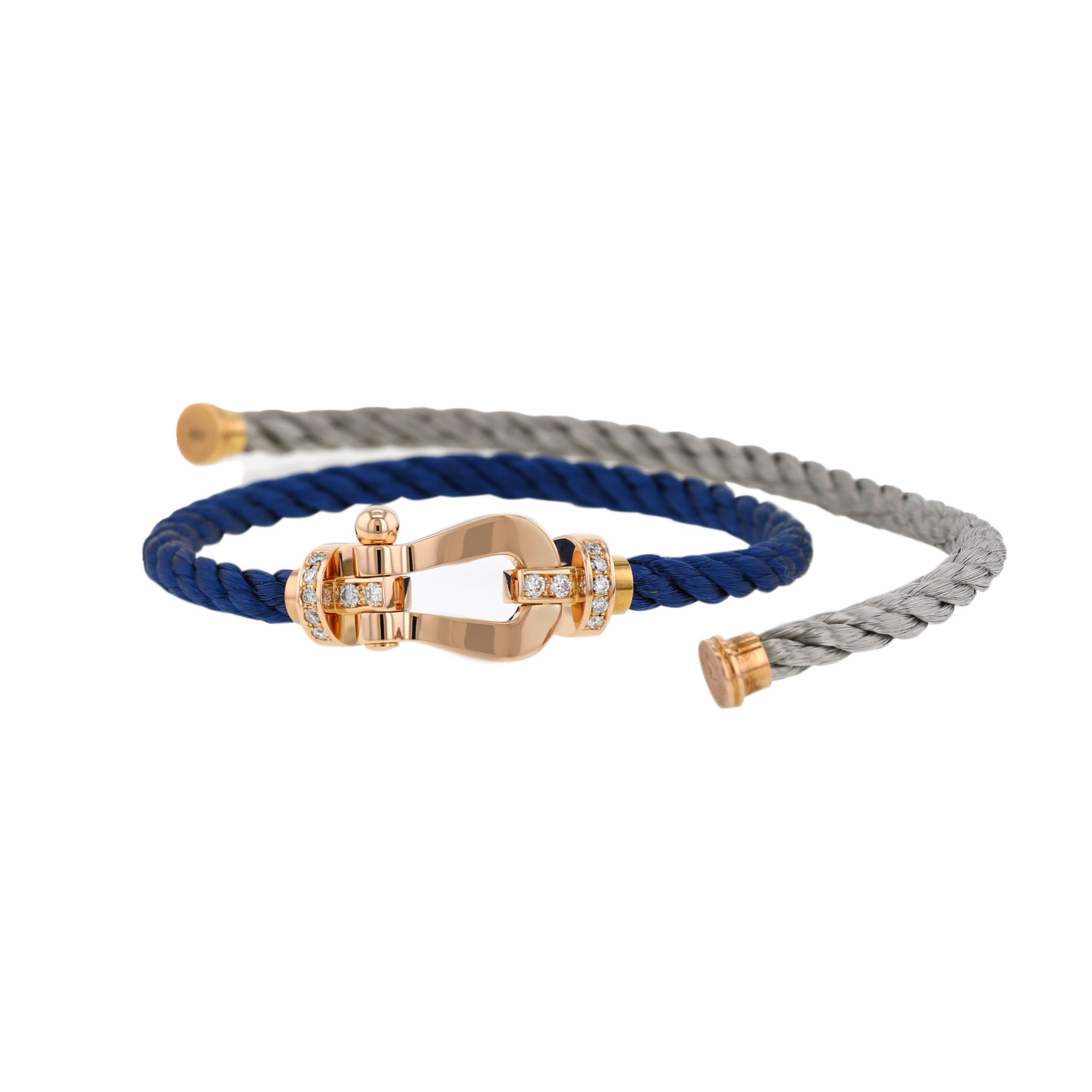 Fred Force 10 large model bracelet in pink gold and diamonds - Detail D2