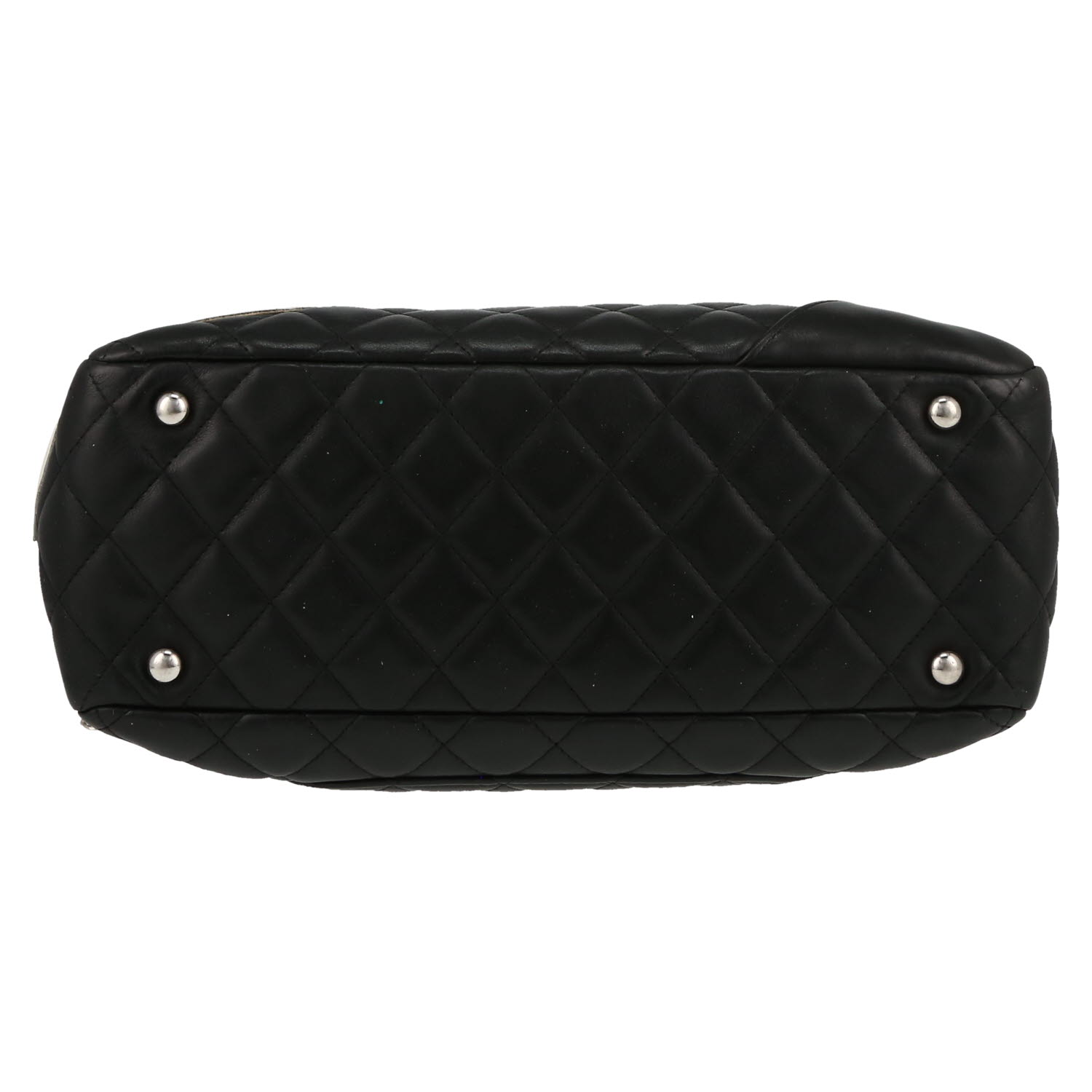 Chanel  Cambon handbag  in black and white quilted leather - Detail D1