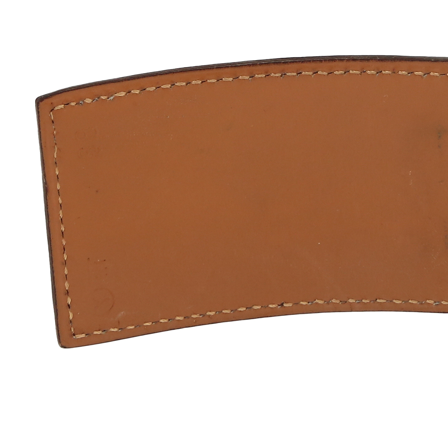 Ceinture Hermès  Médor en cuir Courchevel rouge et cuir gold - Detail D3