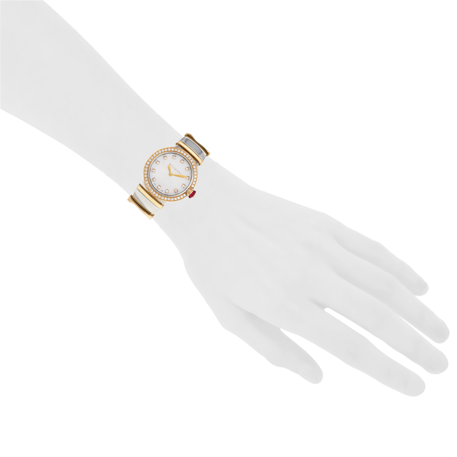 Bulgari Lucéa  in gold and stainless steel Ref: Bulgari - LUP 28 SG  Circa 2020 - Detail D1