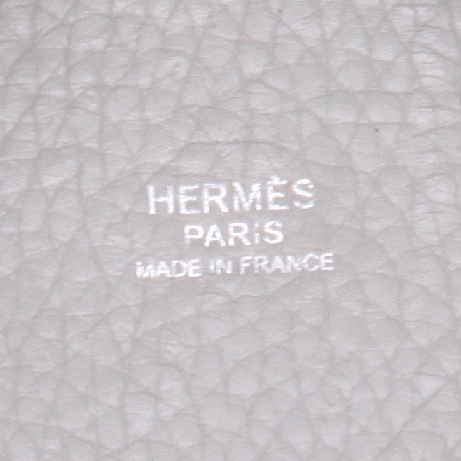 Borsa Hermès  Picotin 22 cm in pelle togo Gris Perle e Kraft - Detail D2