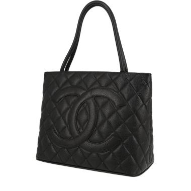 Bolso de mano Chanel  Medaillon en cuero granulado acolchado negro