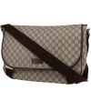 Gucci  Messenger shoulder bag  in beige logo canvas  and brown leather - 00pp thumbnail