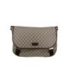 Gucci  Messenger shoulder bag  in beige logo canvas  and brown leather - 360 thumbnail