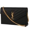 Borsa a tracolla Saint Laurent  Cassandre in pelle martellata nera - 00pp thumbnail