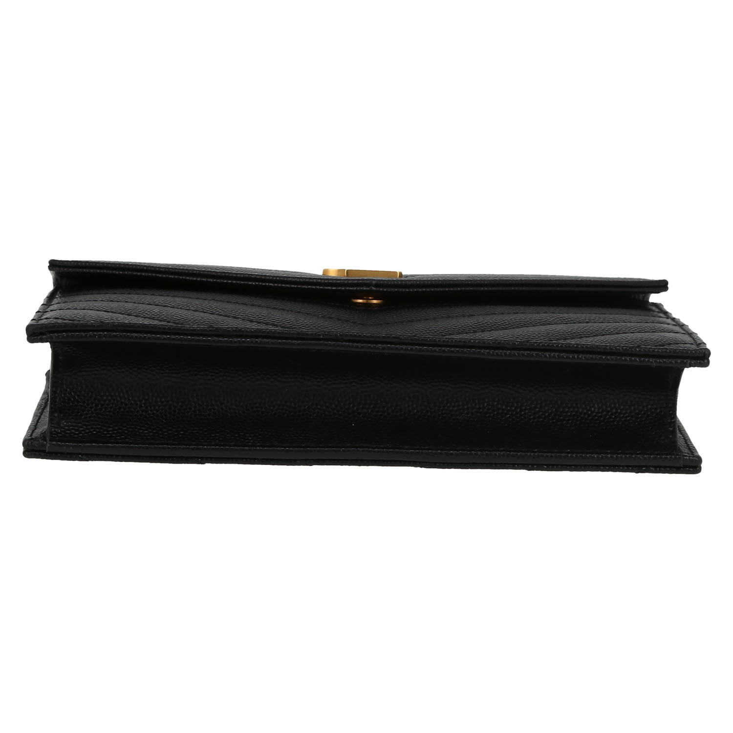 Bolso bandolera Saint Laurent  Cassandre en cuero granulado negro - Detail D1