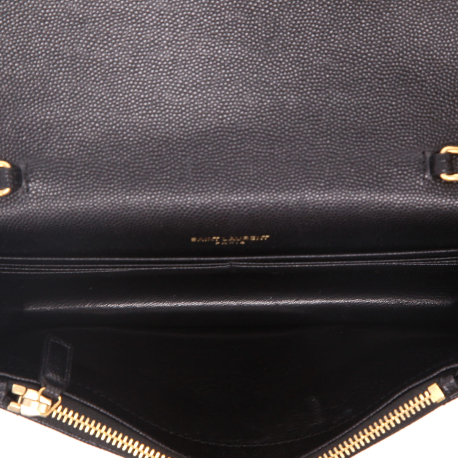 Bolso bandolera Saint Laurent  Cassandre en cuero granulado negro - Detail D3