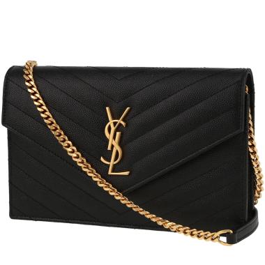 Bolso bandolera Saint Laurent  Cassandre en cuero granulado negro