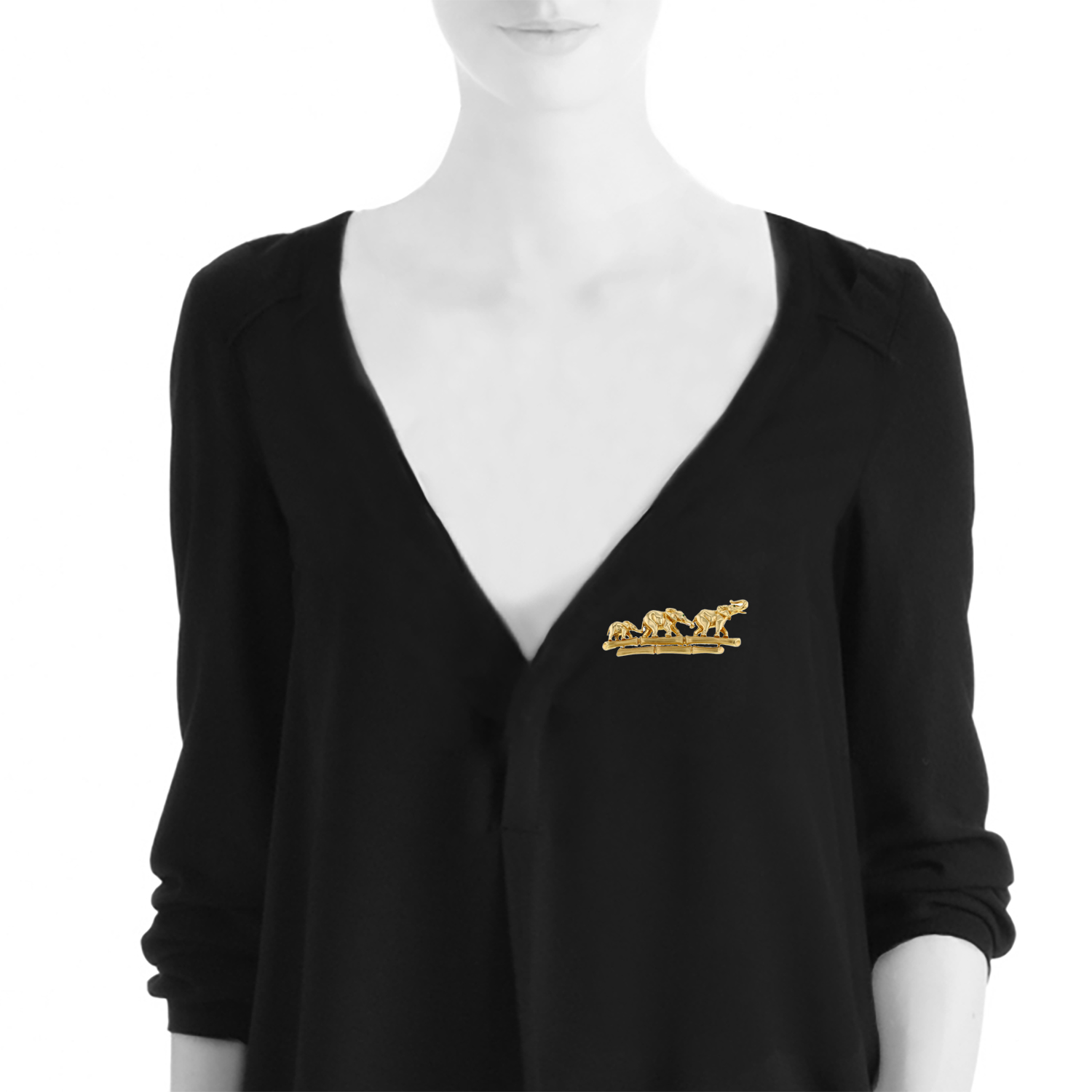 Cartier 1990's brooch in yellow gold and emerald - Detail D1