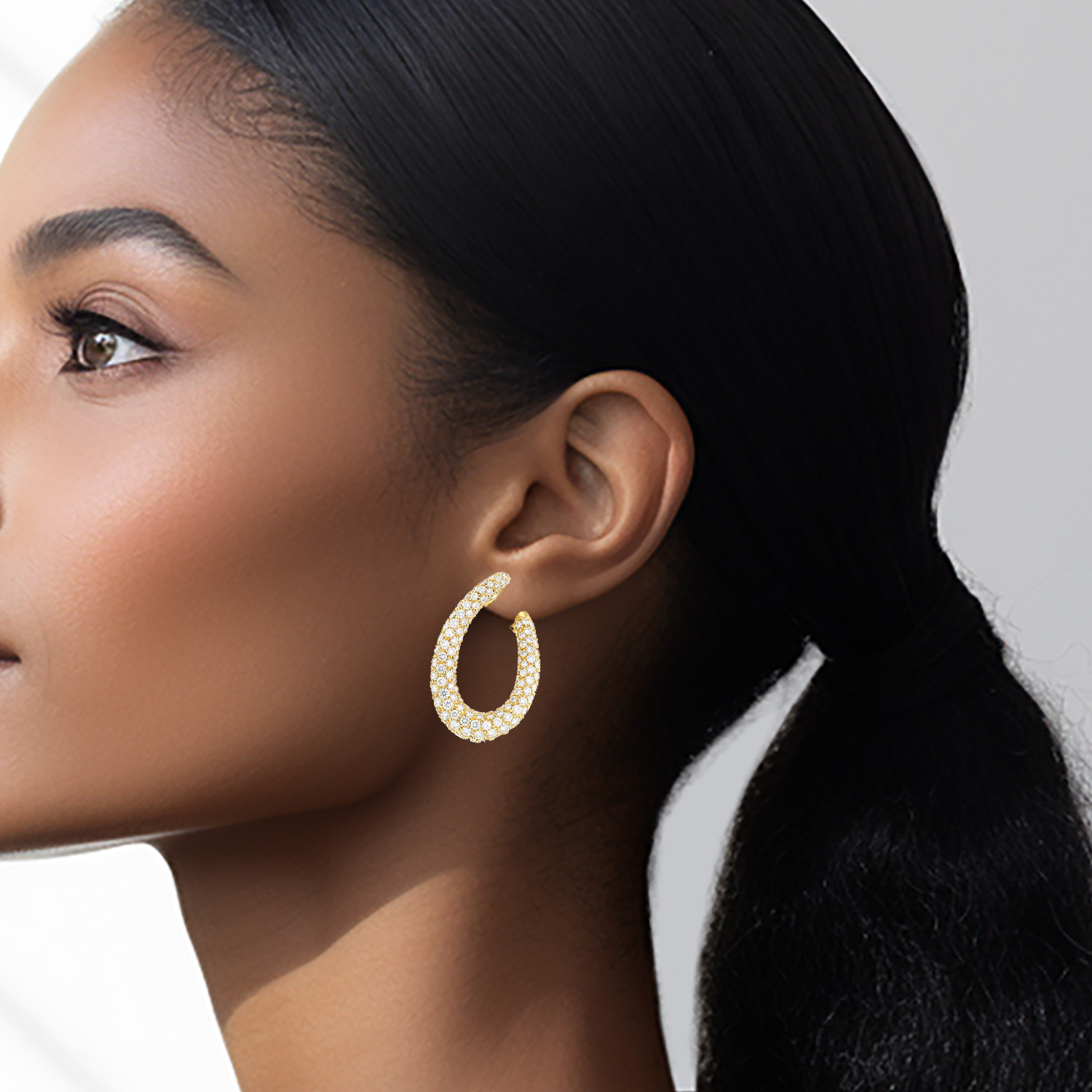 Pendientes Boucheron  de oro amarillo y diamantes - Detail D1