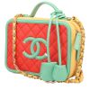 Chanel  Vanity shoulder bag  in yellow, green and red tricolor  grained leather - 00pp thumbnail
