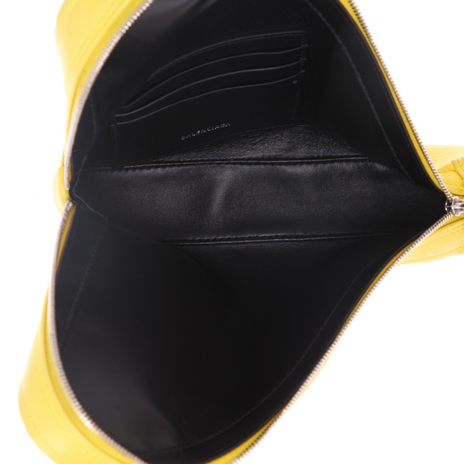 Balenciaga  Triangle Duffle pouch  in yellow leather - Detail D3