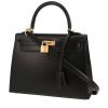 Bolso de mano Hermès  Kelly 25 cm en cuero box negro - 00pp thumbnail