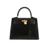 Bolso de mano Hermès  Kelly 25 cm en cuero box negro - 360 thumbnail