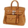 Borsa Hermès  Birkin 25 cm in tela marrone e pelle marrone - 00pp thumbnail