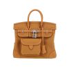 Hermès  Birkin 25 cm handbag  in brown canvas  and brown leather - 360 thumbnail