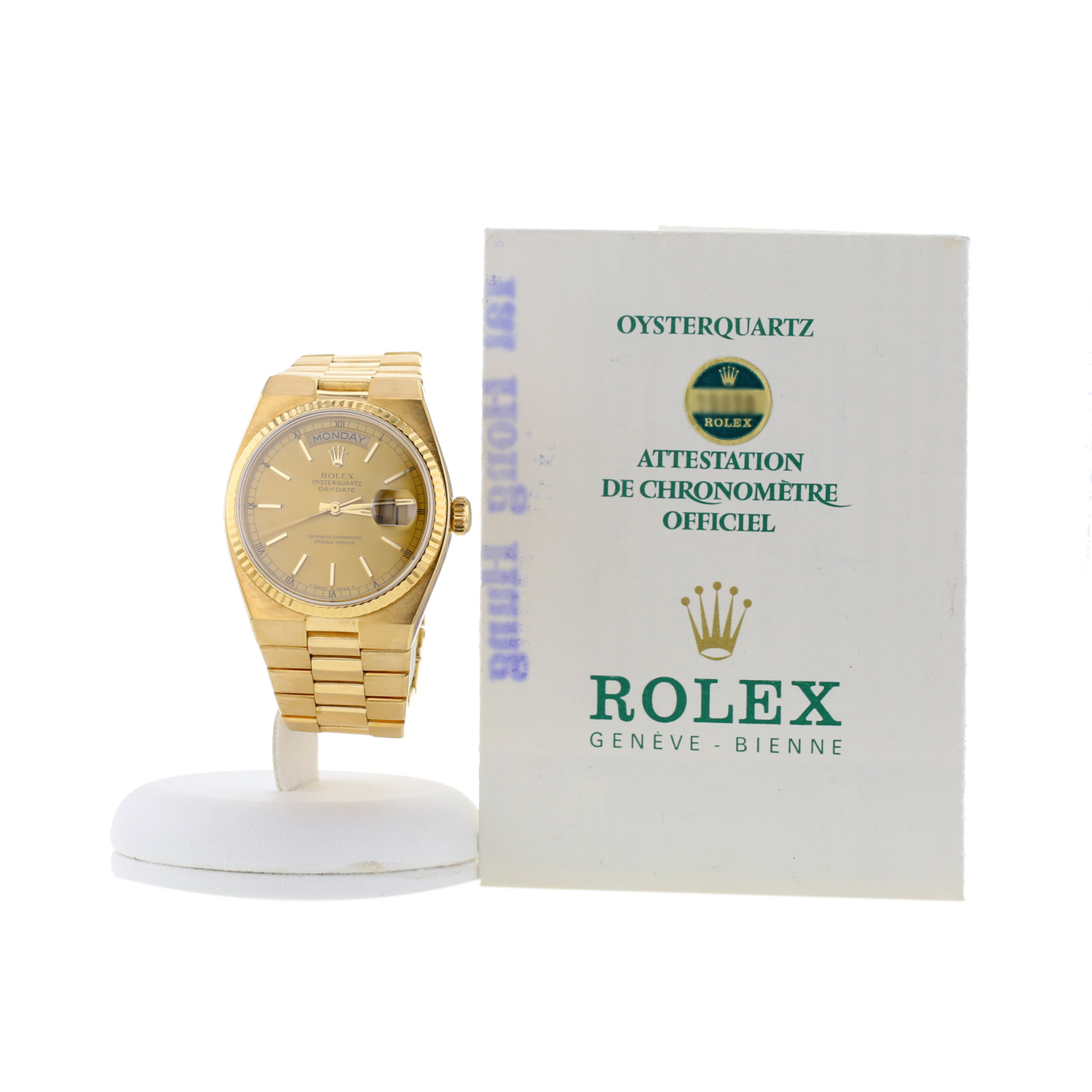Reloj Rolex Oysterquartz Day Date de oro amarillo Ref: Rolex - 19018  Circa 1983