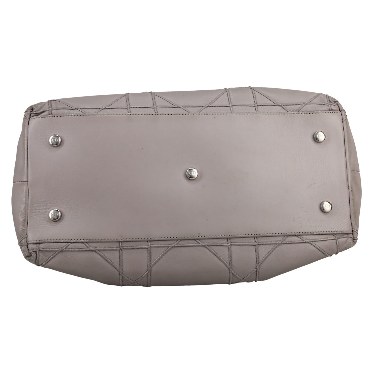 Dior  Granville handbag  in Gris Perle leather cannage - Detail D1