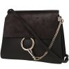 Chloé  Faye shoulder bag  in grey leather  and grey suede - 00pp thumbnail