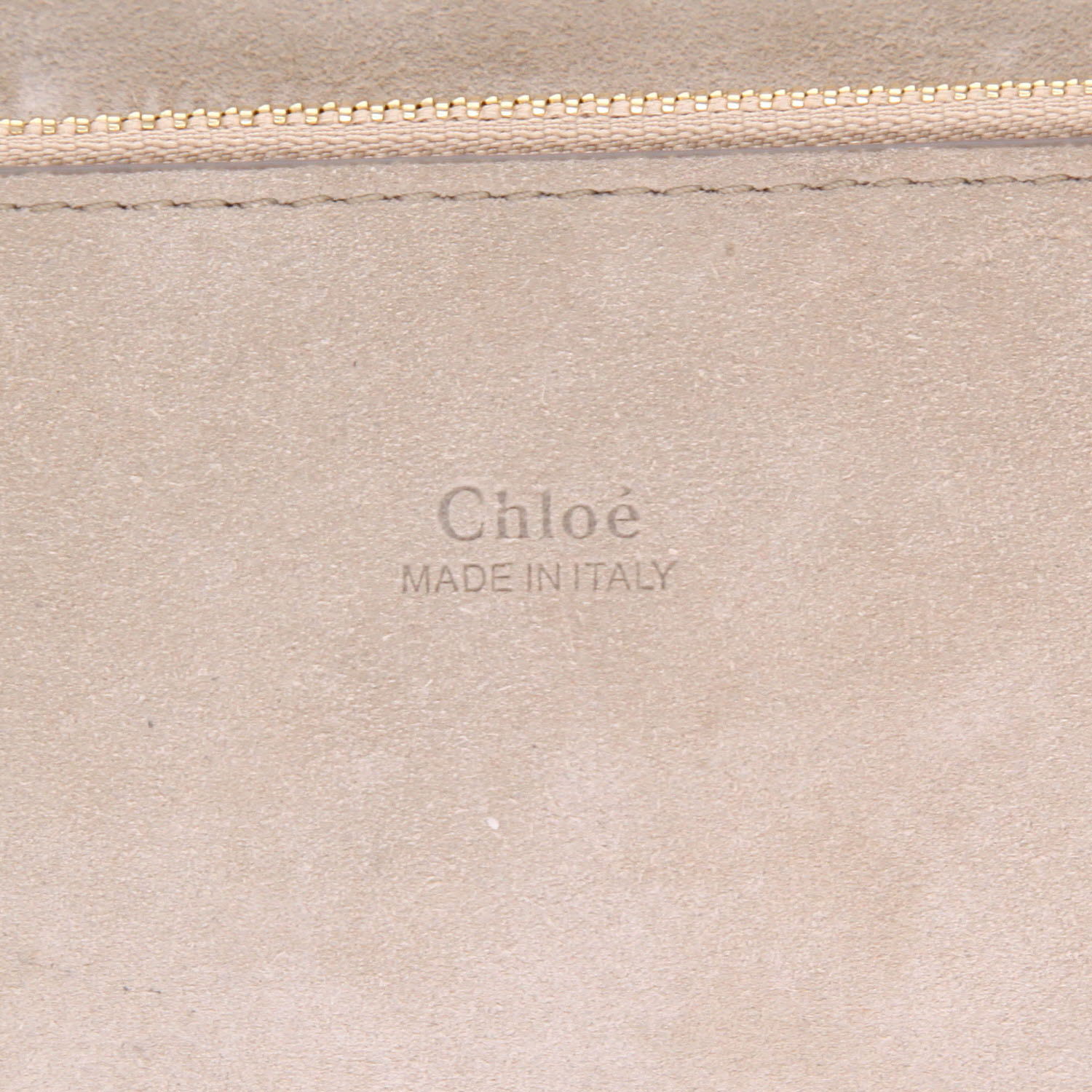 Chloé  Faye shoulder bag  in grey leather  and grey suede - Detail D2