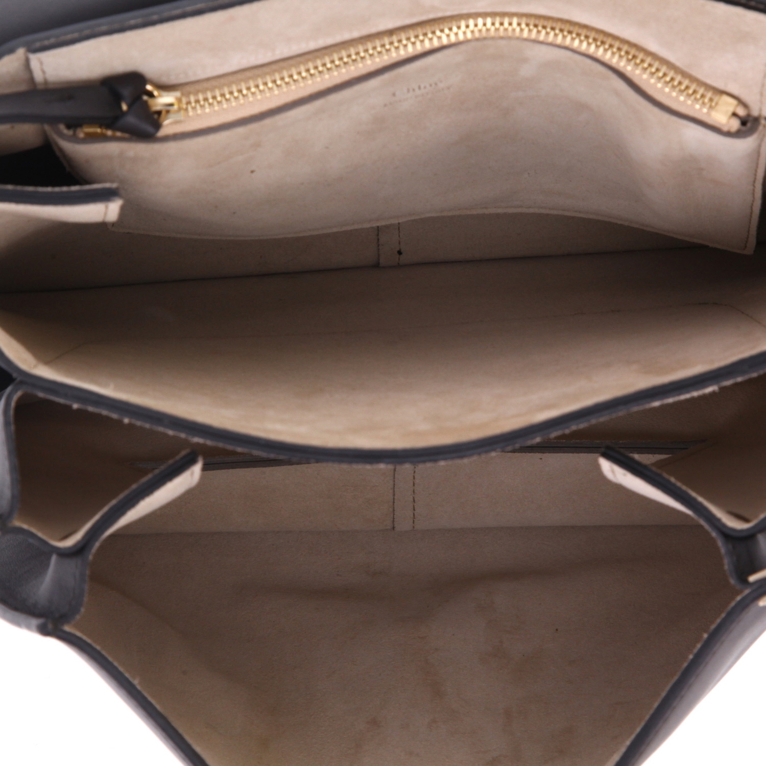 Borsa a tracolla Chloé  Faye in pelle grigia e camoscio grigio - Detail D3