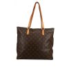 Shopping bag Louis Vuitton  Mezzo in tela monogram marrone e pelle naturale - 360 thumbnail