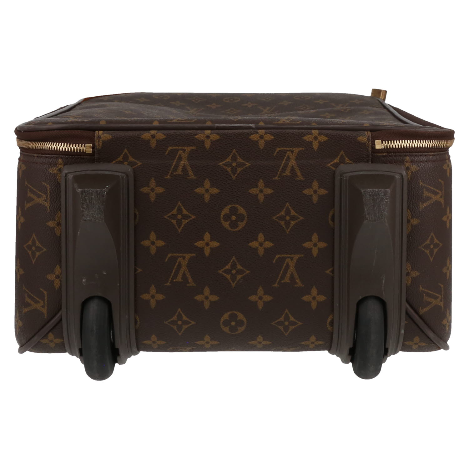 Maleta flexible Louis Vuitton  Pegase en lona Monogram marrón y cuero natural - Detail D1