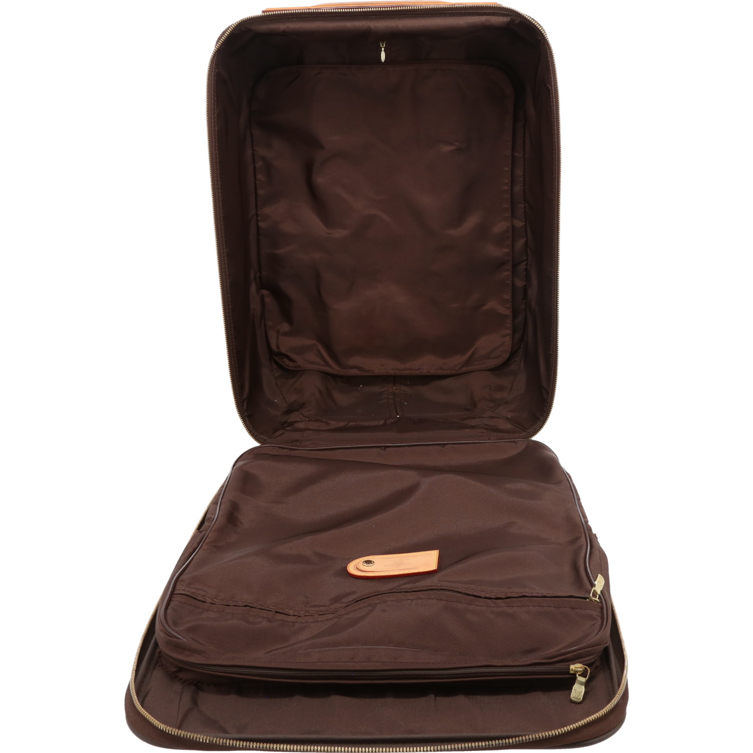 Valise souple Louis Vuitton  Pegase en toile monogram marron et cuir naturel - Detail D3