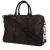 Porte-documents Louis Vuitton   en toile monogram Macassar marron et cuir noir - 00pp thumbnail