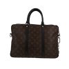 Louis Vuitton   briefcase  in brown monogram canvas Macassar  and black leather - 360 thumbnail